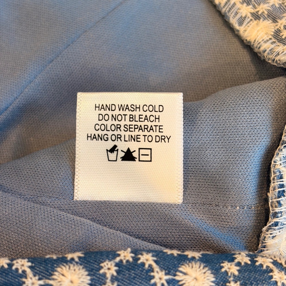 Kirious Womens Back Tie Crop Top Size M Babydoll Y2K Preppy Blue White Summer - Picture 8 of 8